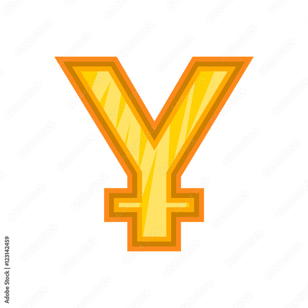 Chinese yuan icon. Cartoon illustration of yuan vector icon for web design Chinese yuan icon. Cartoon illustration of yuan vector icon for web design
