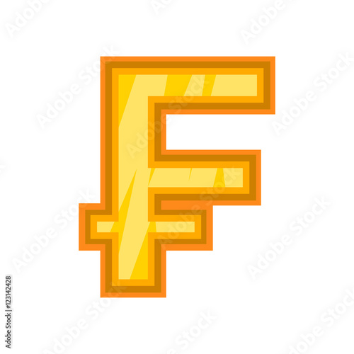 Swiss frank icon. Cartoon illustration of frank vector icon for web design
