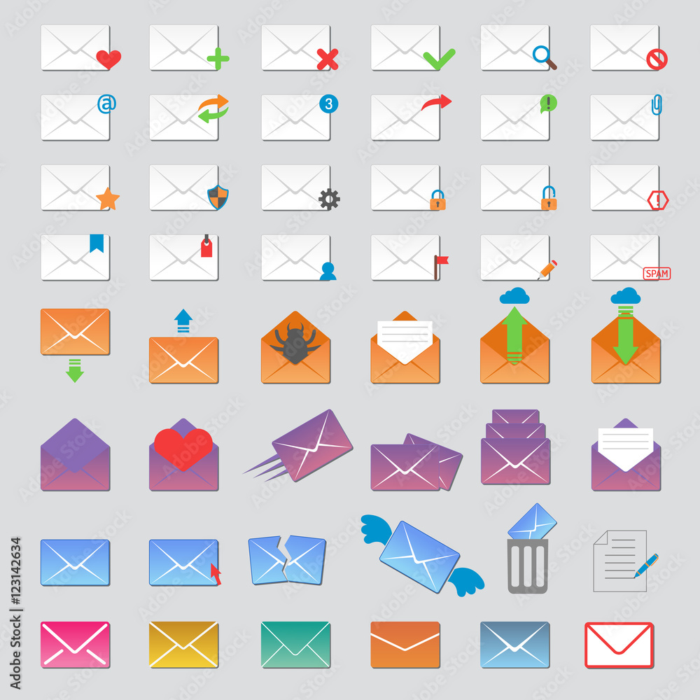 Mail icons vector set Mail icons vector set