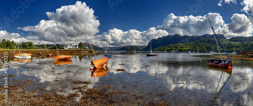 Wooden boats in the Harbour of Plockton (Highlands, Scotland)