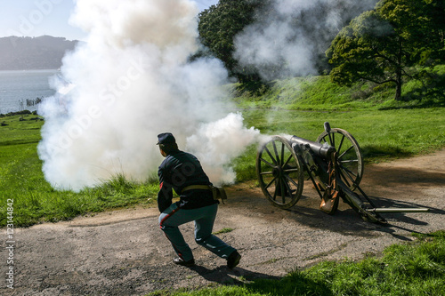 Camp Reynolds cannon firing demonstration photo