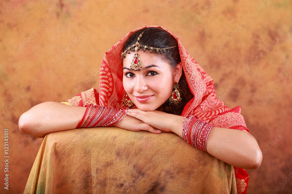 Beautiful girl in indian sales dress