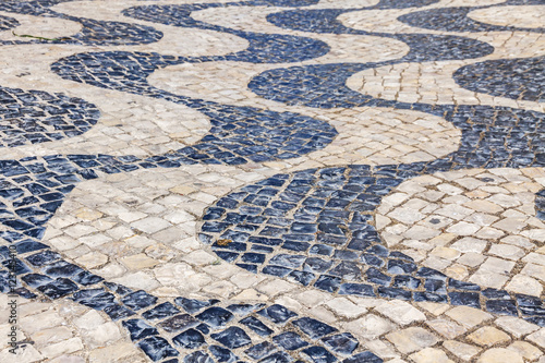 Patterned paving tiles in Lisbon city  Portugal