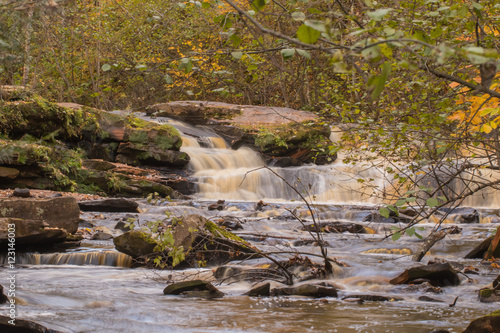 Broader picture of stream with colored leaves in Northern Minnesota photo