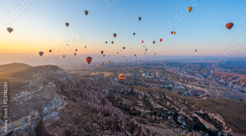 Balloons at dawn in Cappadocia