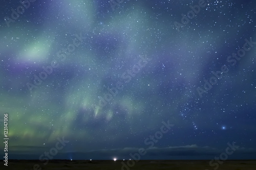 Aurora Borealis beautiful northern light in the clear night sky   Iceland