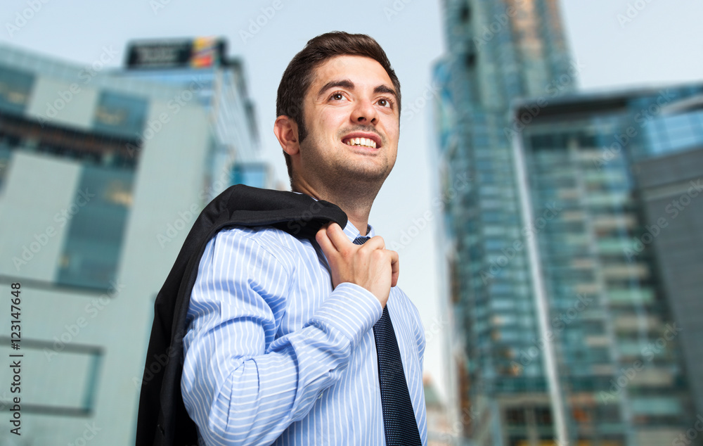 Fototapeta premium Manager in a business district