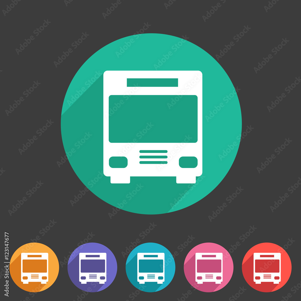 Bus icon flat web sign symbol logo label Bus icon flat web sign symbol logo label