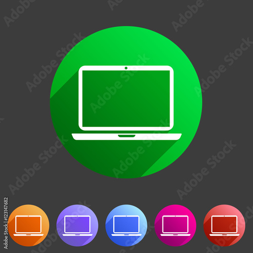 Laptop notebook computer icon flat web sign symbol logo label