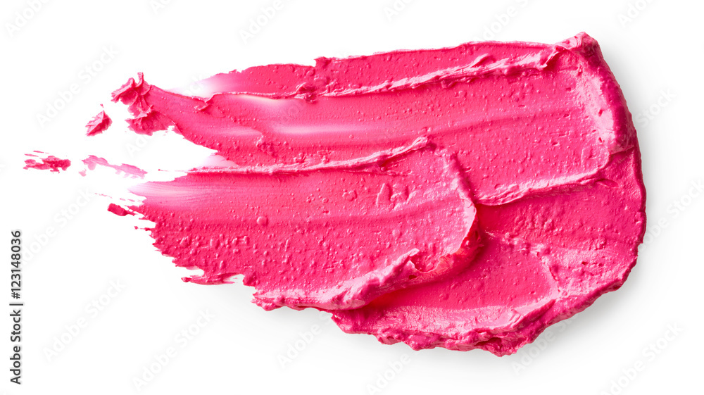 Smudged pink lipstick