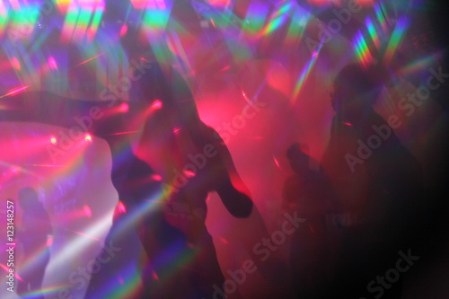 Fototapeta Naklejka Na Ścianę i Meble -  disco lights synth wave hologram prism laser light abstract lights nightclub dance party background  stock, photo, photograph, image, picture, 