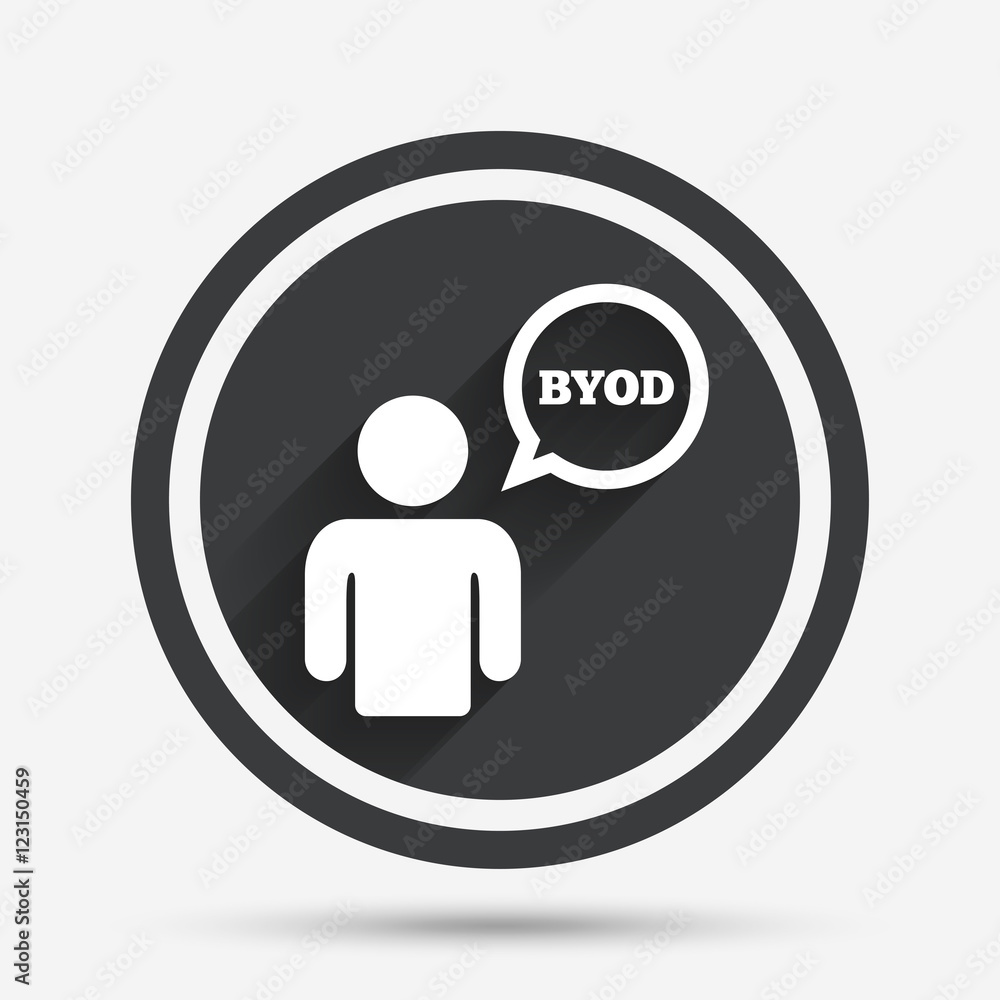 BYOD sign icon. Bring your own device symbol. BYOD sign icon. Bring your own device symbol.