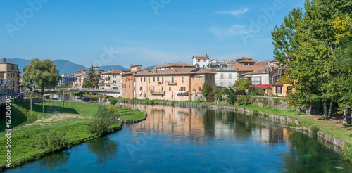 Rieti, capital of Sabina historical region, view from Velino river, Lazio (Italy) photo