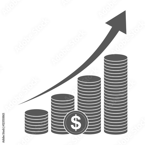 Black dollar icon. Vector illustration.