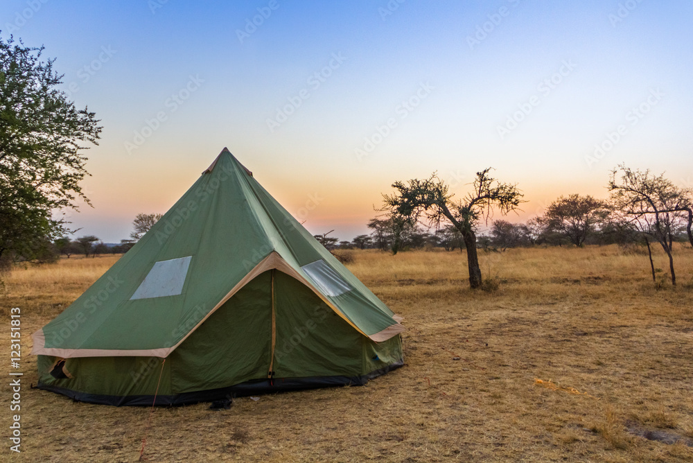 Camping au milieu du Serengeti Tanzanie