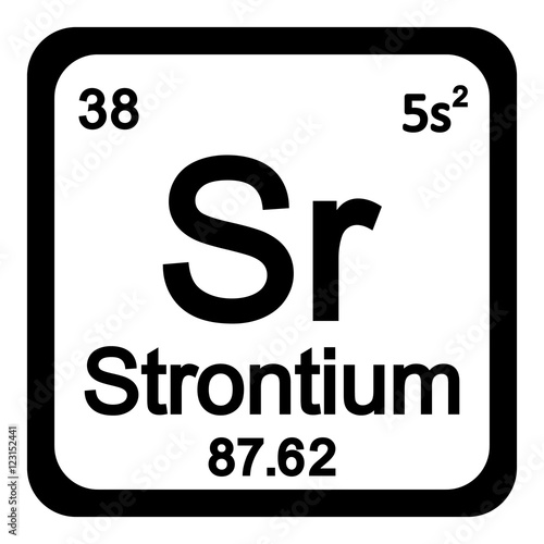 Periodic table element strontium icon.