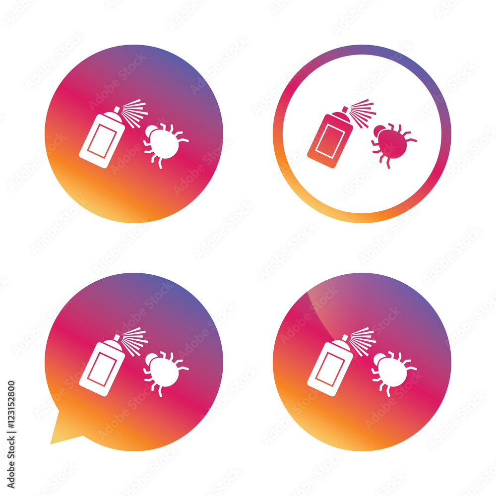 Bug disinfection sign icon. Fumigation symbol. Bug disinfection sign icon. Fumigation symbol.