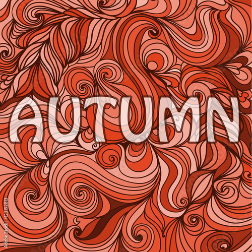 vector autumn wave spit curls colorful abstract pattern background