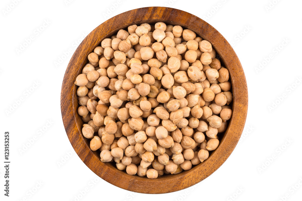 chick pea on white background