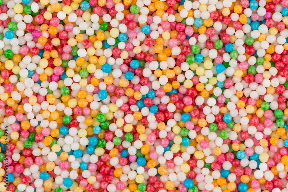 Shot of colorful sugar balls Shot of colorful sugar balls