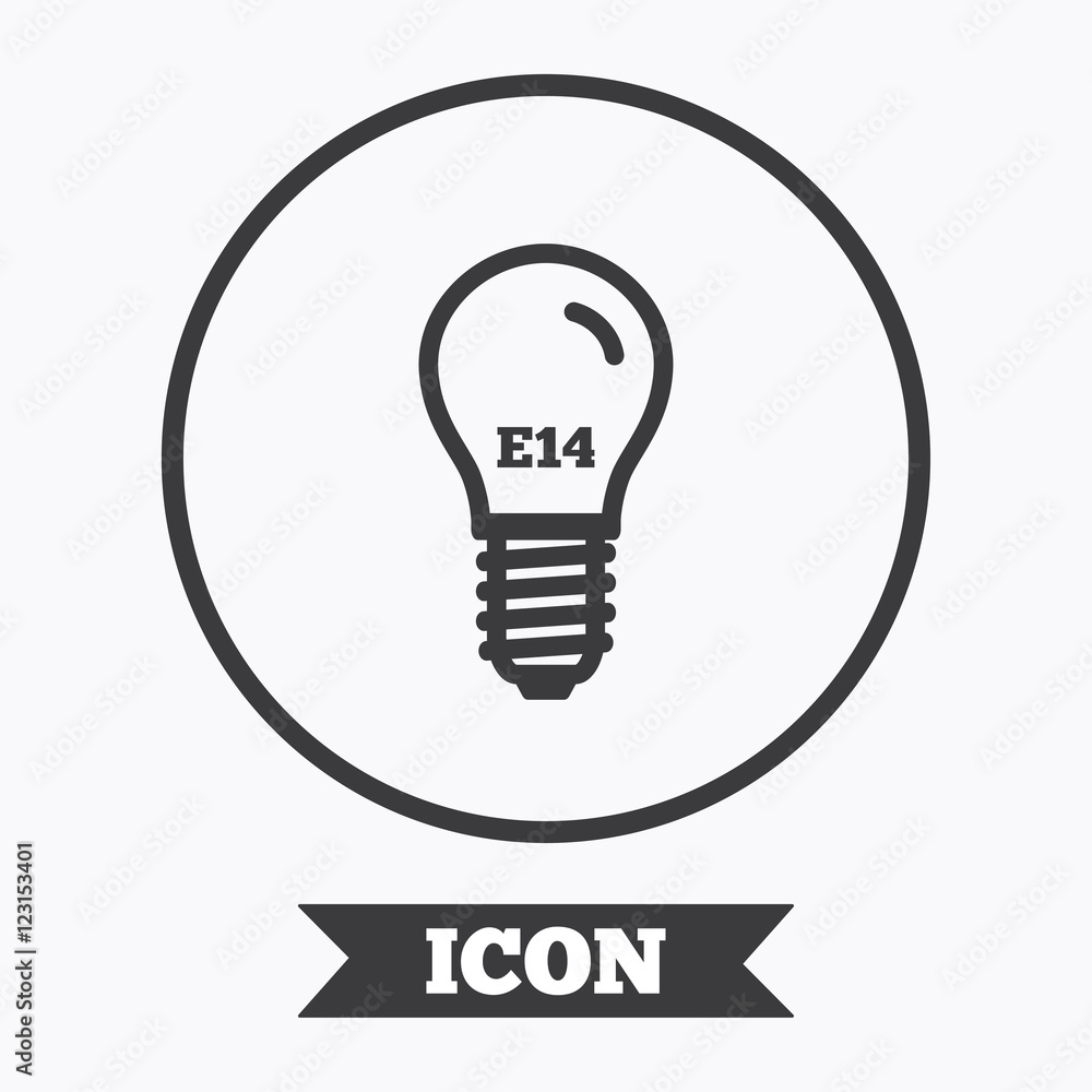 Light bulb icon. Lamp E14 screw socket symbol. Light bulb icon. Lamp E14 screw socket symbol.