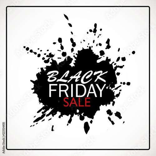 Black Friday Sale Banner With Paint Blot.
