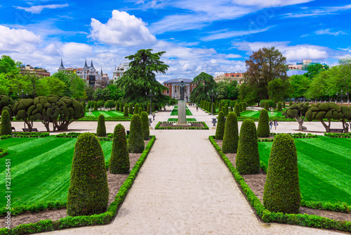 The Buen Retiro Park in Madrid. Retiro Park is one of the largest parks of the city of Madrid, Spain