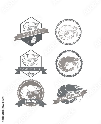 Shown shrimp logo set