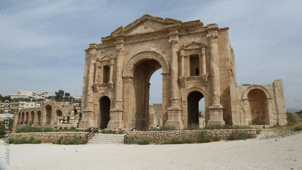 Arch of Hadrian of Jerash in Jordan