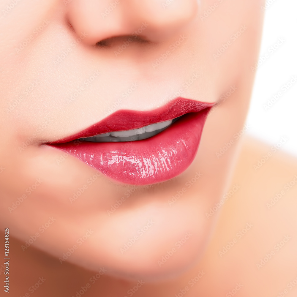 Fototapeta premium Beautiful red lips.