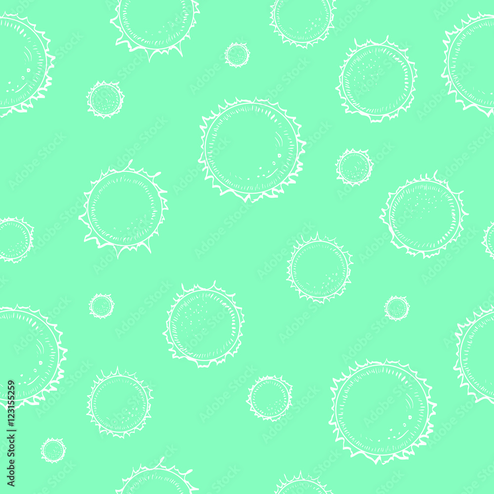 Vector of cute amoeba. Abstract pattern flowers. Vector of green