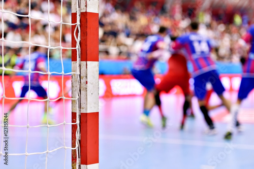 Handball match action scene