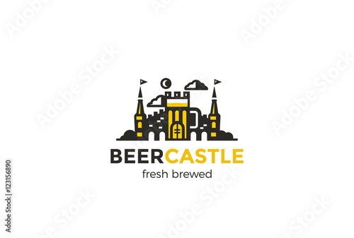 Restaurant Bar Beer Castle Logo brewery design vector