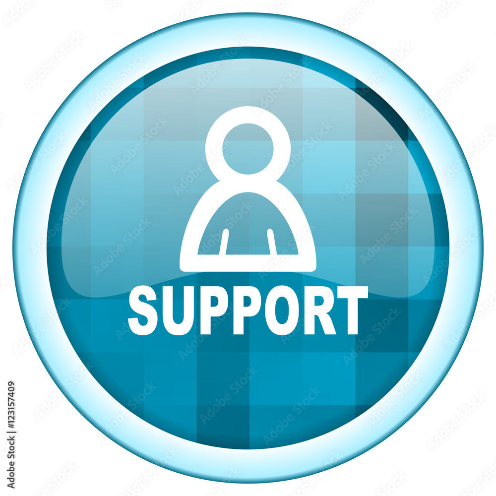 Blue circle vector support icon. Round internet glossy service button. Webdesign graphic element. Blue circle vector support icon. Round internet glossy service button. Webdesign graphic element.