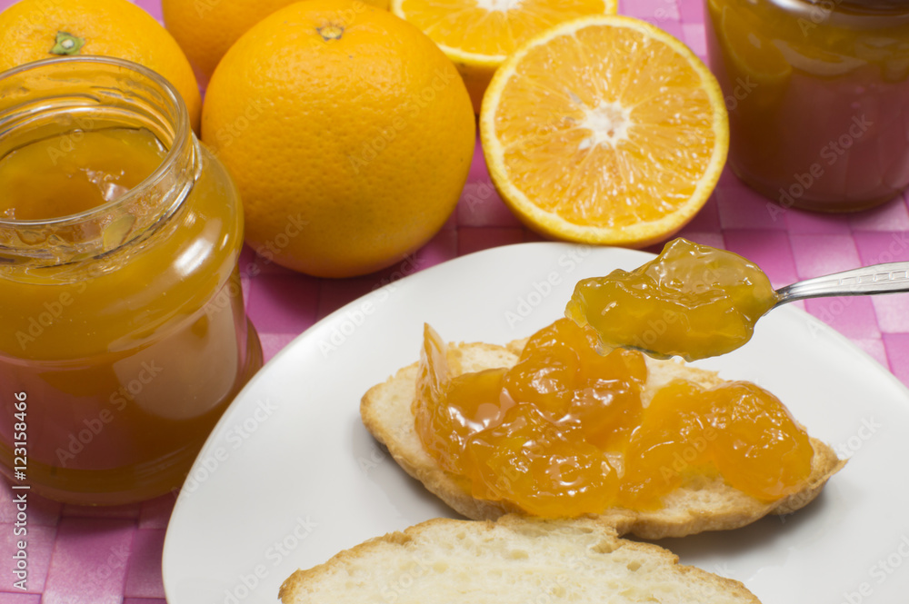 mermelada de naranja, naranjas sobre la mesa, mermelada de naranja, naranjas sobre la mesa,