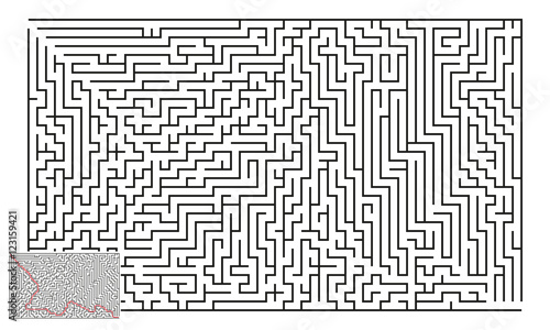 Large Vector Horizontal Maze with Answer 16
