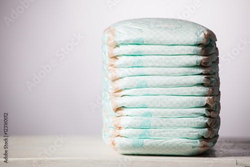Stack of diapers photo