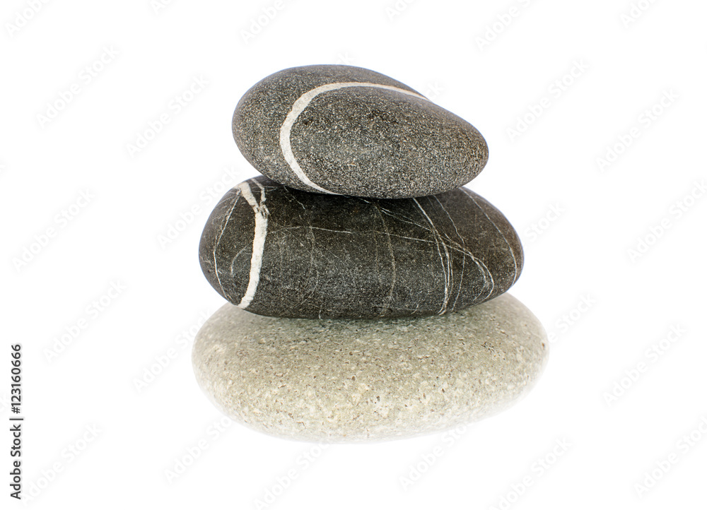 Gray spa stones isolated on white background Gray spa stones isolated on white background