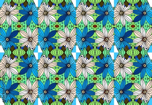 Colorful daisies. Floral seamless pattern-3.