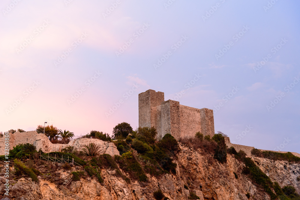 The fortress of Talamone at sunset, Italy