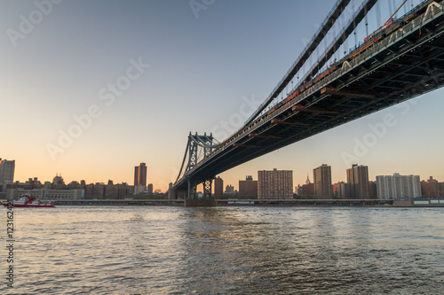 New York City Skyline from Brooklyn at dusk