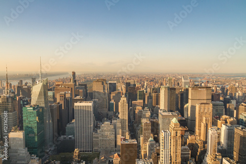 New York City skyline from the Empire State Building at sunset © Marco Rimola