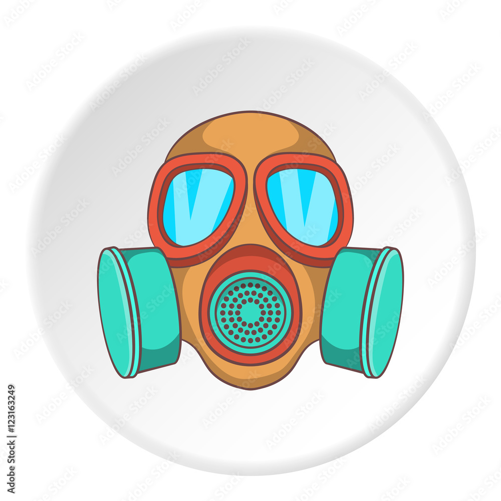 Gas mask icon. Cartoon illustration of gas mask vector icon for web Gas mask icon. Cartoon illustration of gas mask vector icon for web