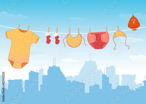 Baby Clothes on Clothesline