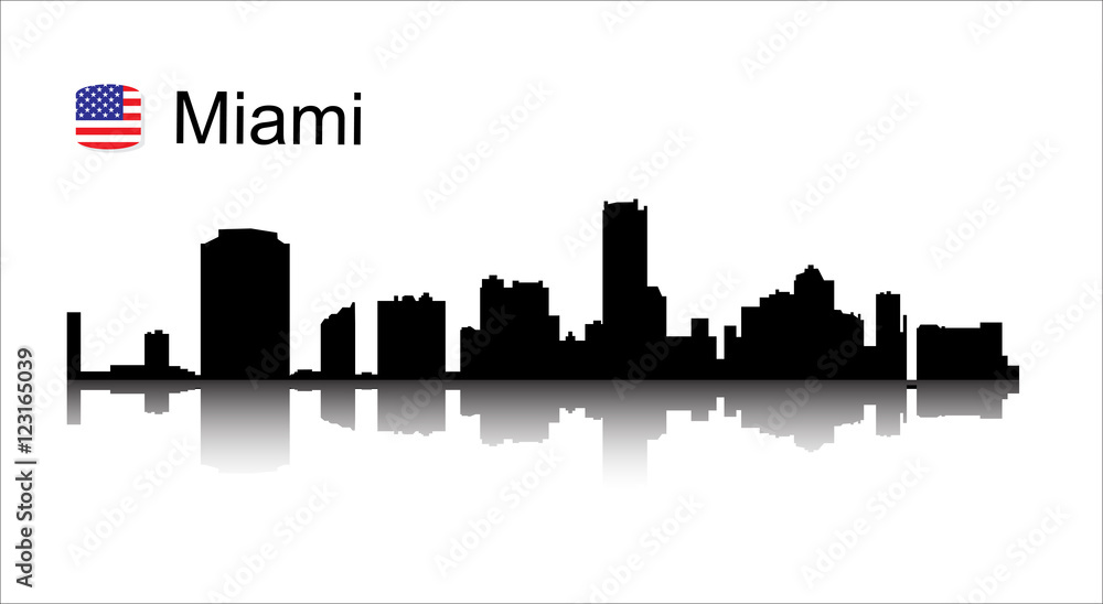 Miami Skyline with Typography Design