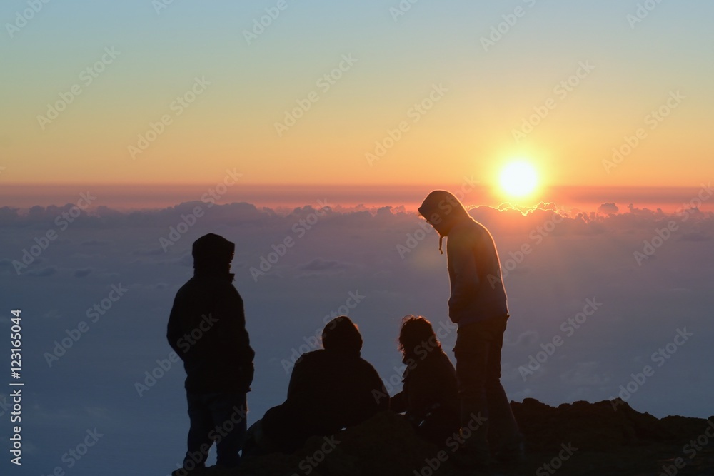 friends at the top of a mountain