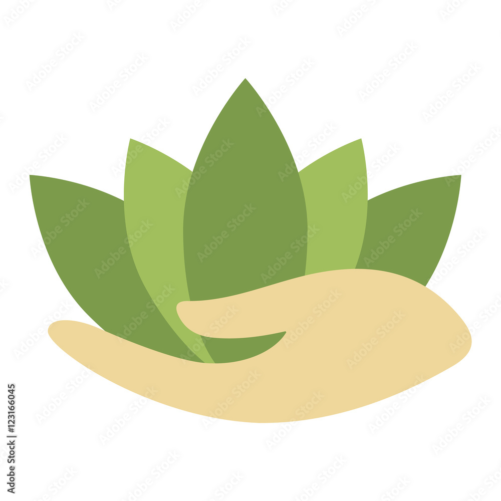 Leaves in hand vector illustration. Leaves in hand vector illustration.