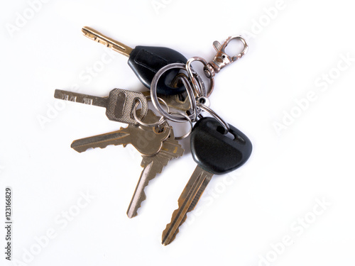 bunch of keys on white background