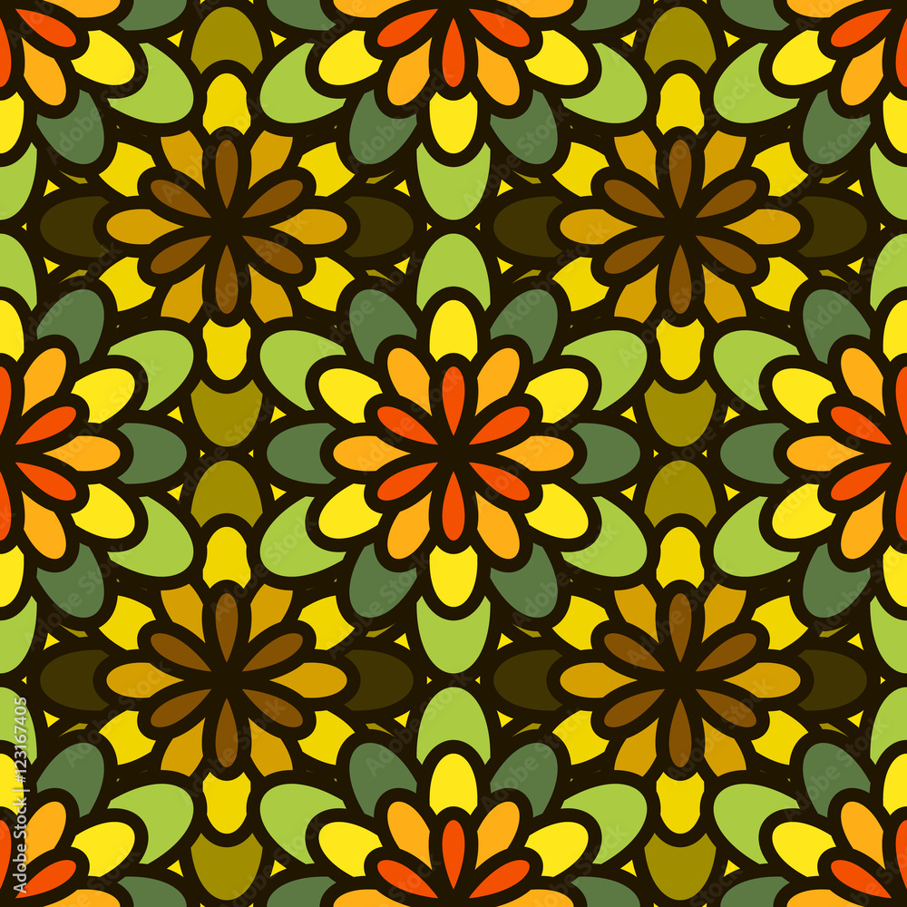 Vector seamless pattern with flowers Vector seamless pattern with flowers