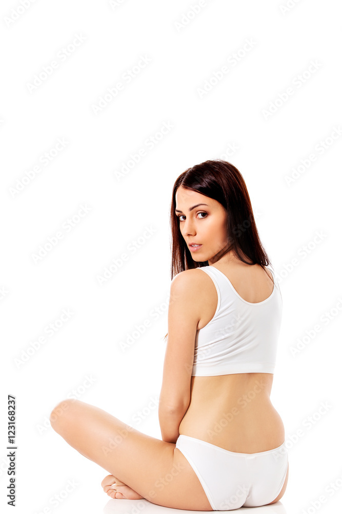 Young, sporty, fit and beautiful girl in sporty underwear. Young, sporty, fit and beautiful girl in sporty underwear.